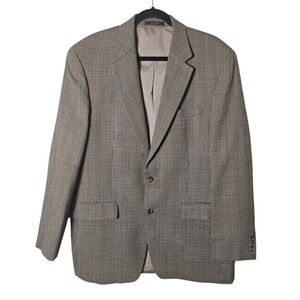 Lauren Ralph Lauren 42 Long Brown Wool Houndstooth Sport‎ Coat Jacket Preppy